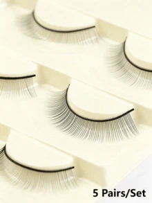 5 Pairs/Set Practice False Eyelashes, Soft And Natural, Suitable For Beginners, Can Be Used For Eyelash Extension Training And Makeup Tools - Black - View 10