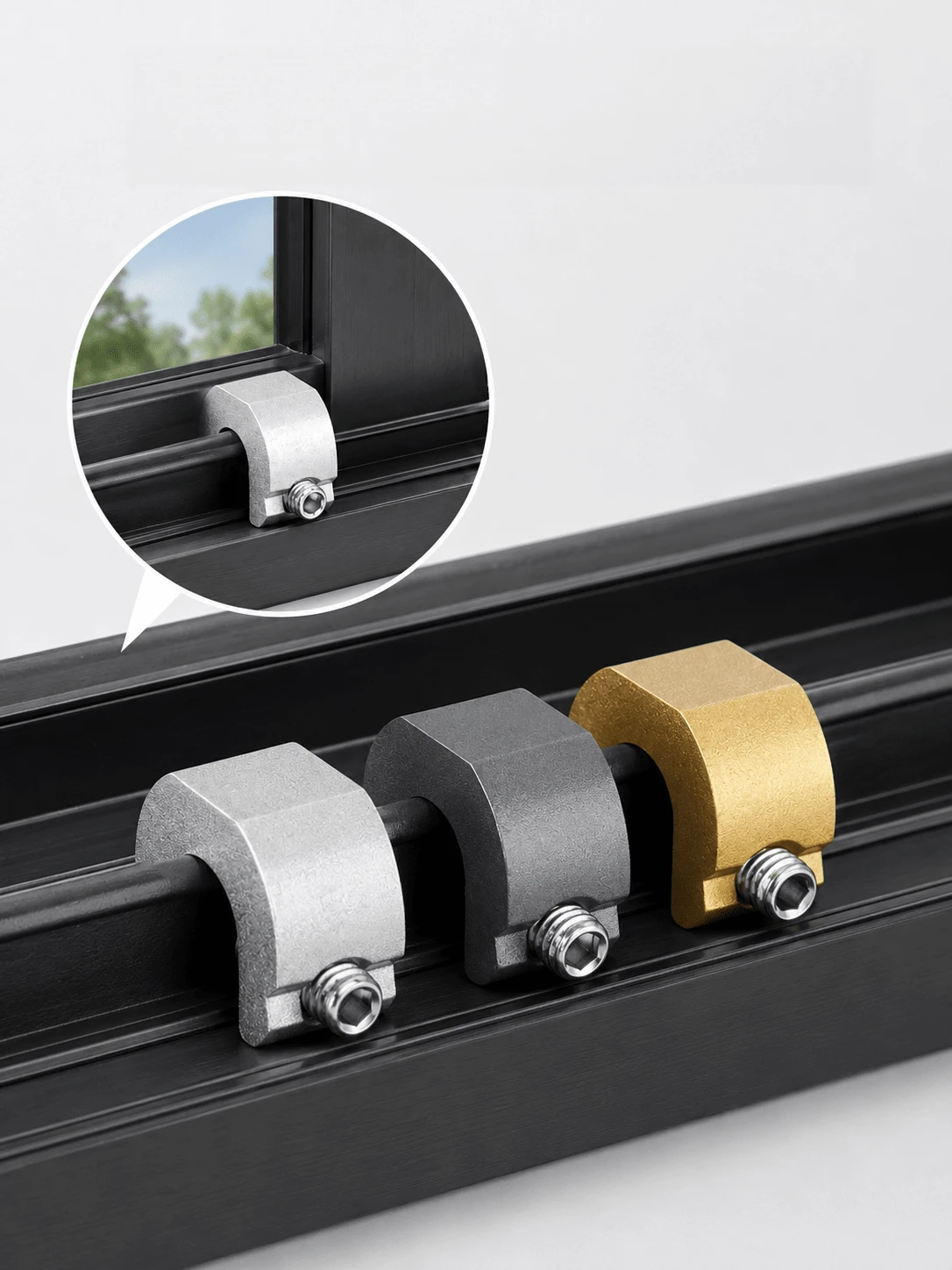 1-3Sets Aluminum Alloy Window Lock Stopper Adjustable Anti-Theft Sliding Door Limiter Security Sliding Frame Plug Sliding Sash Stopper - Multicolor - View 1