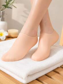 1Pair Silicone Moisturizing Foot Socks, Reusable Socks For Dry Cracked Heels, Soften Rough Skin Foot - Multicolor - View 3