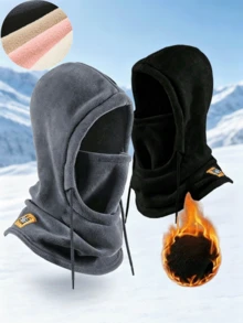 Topi Musim Dingin Hangat Tahan Angin Unisex, Topi Bulu Domba untuk Aktivitas Luar Ruangan, Topi Tali Serut Tahan Angin dengan Label Huruf yang Dijahit, Penutup Pelindung Kepala Tahan Angin, Cocok untuk Bersepeda Gunung, Topi Masker Wajah Sepeda Motor, Topi Syal Tahan Dingin Serbaguna, Penting untuk Mengendarai Sepeda Motor - MultiWarna - View 2