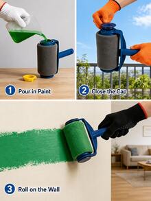 1 Conjunto Kit de Rolo de Pintura Multifuncional - Vários estilos e cores - Visão 10