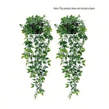 2pcs/1pc Artificial Hanging Mandara Plant For Home Decor, Indoor And Outdoor Fake Greenery For Bathroom Living Room Patio Bookshelf, No Pot Included - Green - View 15