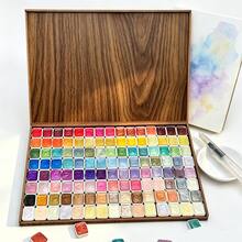 Glitter Watercolor Paints Set, 120 Colors Watercolor Paint, Wooden Box, For Professional, For Artists,Illustrations, Drawing - Sets - View 2