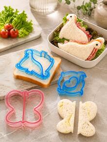 1 pieza Cortador de sándwich, molde DIY para hacer sándwiches, molde con patrón de animal lindo para pan de sándwich, panqueques y galletas, herramienta casera linda para hacer formas de tostadas lindas, decoración de cajas de almuerzo y alimentos - Multicolor - Ver 9