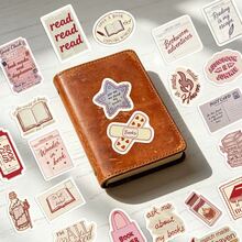 somoving 50pcs Bookish Reading Theme Stickers, Vintage Book English Planner Decoration Waterproof Stickers For Reading Lovers - Multicolor - View 3