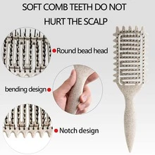 1pc Portable Curling Hair Styling Comb - Nylon Bristles, Suitable For All Hair Types, Easily Detangles And Adds Volume, Holiday Essential, Hair Care, College Must-Have - Standard Model - View 9