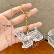 1/2pcs Pet Hair Memorial Keychain, Cute Sitting Dog Breed Memorial Pendant, Pet Hair Storage Box, Dog Lover Memorial Gift, Bag & Key Charm - Multicolor - View 9