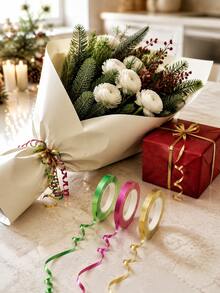 2/20 Rolls Multicolor Curly Ribbon, Glossy Embossed Balloon String, Birthday Christmas Party Decoration Gift Wrapping Ribbon - Multicolor - View 7