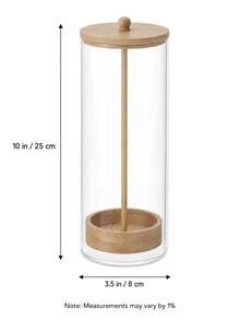 1 Tempat Sedotan Akrilik dengan Tutup Bambu, 15cm/6in, 25cm/9.84in Organizer Sedotan Plastik Transparan untuk Meja Dapur, Kantor, Penyimpanan Lemari, Dapat Menampung Pensil, Peralatan Makan (Sedotan Tidak Termasuk) - transparan - View 5
