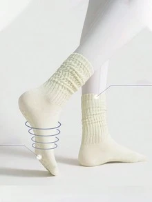 1/2/3 Pairs Women Colorful Yoga Socks, Breathable Tube Long Socks With Non-Slip Silicone, Suitable For Sports, Ballet, Yoga - Multicolor - View 5