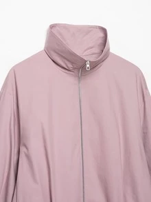Mellowy 秋冬新款女式歐美風時尚極簡通勤百搭立領夾克 - 淡紫色 - 查看 7