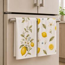 2/4/6/8pcs Lemon Kitchen Towels, Watercolor Lemon, Citrus Flower & Leaf Botanical Print, Decorative Napkins, Tea Towels & Hand Towels, Mediterranean French Country Summer Kitchen Decor, Housewarming Gift - Multicolor - View 5
