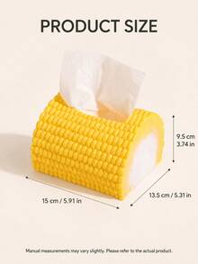 1pc Cute Corn Shaped Tissue Box, Realistic Corn Design, Creative Home Decor Storage Box, Suitable For Living Room, Bedroom And Desktop Storage - Multicolor - View 4