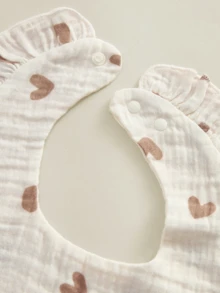 2pcs Soft Comfortable Lace Trim Bibs, Cute Baby Drool Bibs, Suitable For All Seasons Daily Use - Multicolor - View 10