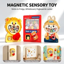 1 Set Wooden Busy Board Fridge Magnet Hanging Toy, Early Education Educational Magnetic Toy For Kids, Baby Hands-On Ability Training Fun Teaching Tool - Multicolor - View 2