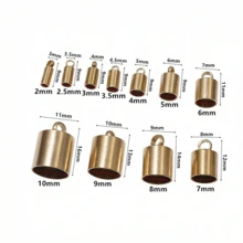 10pcs Stainless Steel Crimp End Caps Leather Cords End Tip Beads Caps PVD Plated Gold Clasps DIY Jewelry Making Finding Supplies - Cord End Caps - View 6