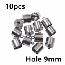 10pcs Stainless Steel Crimp End Caps Leather Cords End Tip Beads Caps PVD Plated Gold Clasps DIY Jewelry Making Finding Supplies - Cord End Caps - View 9