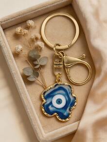 Asymmetrical Blue Evil Eye Keychain, Women's Keychain, Suitable For Handbags, Car Keychains, Lucky Guardian Accessory, Fits Daily Outfits, Halloween Gift, Christmas Holiday Party Gift - Multicolor - View 4