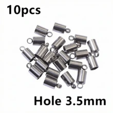 10pcs Stainless Steel Crimp End Caps Leather Cords End Tip Beads Caps PVD Plated Gold Clasps DIY Jewelry Making Finding Supplies - Cord End Caps - View 17