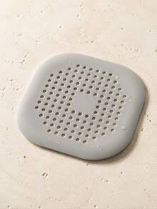 2pcs Silicone Sink Drain Filter Pad, Square Rounded Corner Shower Hair Catcher, Reusable Drain Filter Cover, Suitable For Bathroom Bathtub Kitchen Sink, Anti-Clogging Hair And Debris Plug, Gray And White Optional - Multicolor - View 3