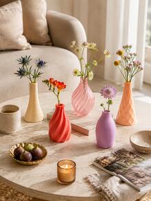 1pc/5pcs Mini Vase Set, Colorful Small Vases, Suitable For Single Stem Flowers, Dried Flowers And Artificial Flowers, Modern Desktop Decor, Suitable For Living Room, Bedroom, Office, Windowsill, Dining Table, Wedding Centerpiece Decor, Home Decor And Housewarming Gift - Multiple Styles - View 7