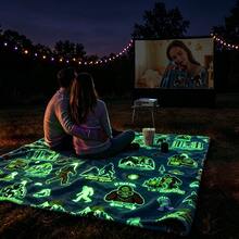 1pc Glow In The Dark Bigfoot Blanket Soft Flannel Fleece Throw Sasquatch Camping Pattern Cozy Plush Blanket Suitable For Bed Sofa Bench And Outdoors Can Also Be Used As A Birthday Gift - Multicolor - View 9