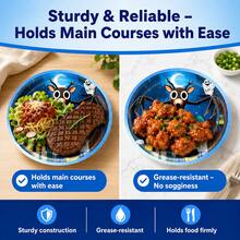 Roblox Roblx 99 10pcs/Set 9-Inch Disposable Paper Plates, Blue Cartoon Print Round Party Plates, Lightweight Tableware, Suitable For Birthday, Camping, Night Theme Party - ROBLO 99 Nights Paper Plate - View 3