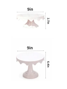 23cm 塑料杯子蛋糕架，可愛滴落設計圓形塑料蛋糕架甜點展示托盤，生日派對桌面裝飾 - 彩色 - 查看 9