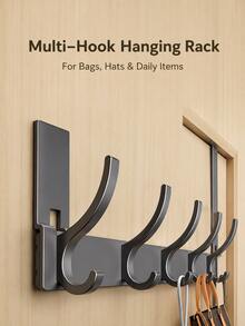 1pc Space-Saving Over-The-Door Hook, No Drilling Required, Premium Aluminum Alloy Material, Easy Installation, Multi-Purpose Hook, Suitable For Bathroom And Bedroom, Multi-Functional Storage Solution - Multiple Styles and Colors - View 8
