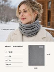 Solid Color Soft Fleece Face Cover Neck Warmer, 2-In-1 Winter Scarf For Outdoor Commuting - Scarf - View 4