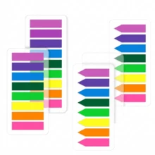 Page Flags Sticky Notes 4 Packs Semi-Transparent Bright Neon Index Tabs Arrow Flags For Notebooks Planners Reading Study Supplies - one-size - View 8