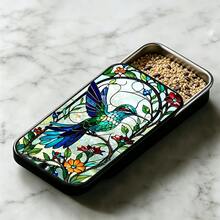 1pc Bird Print Outdoor Portable Feeder, Multi-Functional Mini Pocket Practical Small Tin Box, With Fashionable And Exquisite Pattern, Perfect Gift For Holidays - one-size - View 4