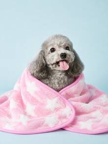 Pet Blanket For Small And Medium Dogs, Also Suitable For Various Small Animals And Cats, Washable, Soft Flannel Fabric, Five-Point Star Embroidery, Lightweight And Breathable, Suitable For All Seasons, Can Be Used As Dog Bed And Dog Mat - Multicolor - View 4