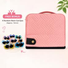 Multifunctional Crochet Hook Carrying Bag, Large Capacity Quilted Knit Needle Storage Pouch, Portable Zipper Handheld Organizer With Multiple Elastic Slots And Mesh Pockets, Suitable For Storing Various Crochet Hooks And Sewing Accessories, Ideal For Travel And Home Use - C-Multicolor Set - View 12