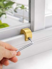 1-3Sets Aluminum Alloy Window Lock Stopper Adjustable Anti-Theft Sliding Door Limiter Security Sliding Frame Plug Sliding Sash Stopper ﻿ - Multicolor - View 2