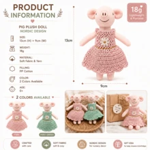 [Ballet Piggy]1pc 13cm Ballet Style Piggy Plush Doll, Birthday Gift For Little Girls, Holiday Gift - Ballet Pig - View 7