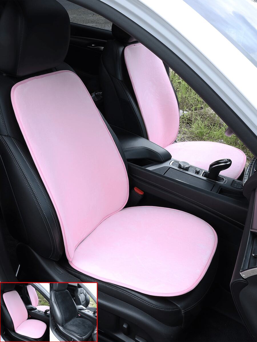 Car Seat Cushion, Short Plush Seat Cushion + Backrest, Comfortable & Non-Slip, Suitable For Most Car Seats, All-Season Use