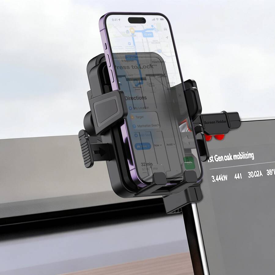 xnyocn Car Phone Holder, Office Computer Monitor Stand - Universal Type, Multi-Angle Adjustable, Perfectly Fits Screen, Suitable For All Scenarios Including Driving And Navigation
