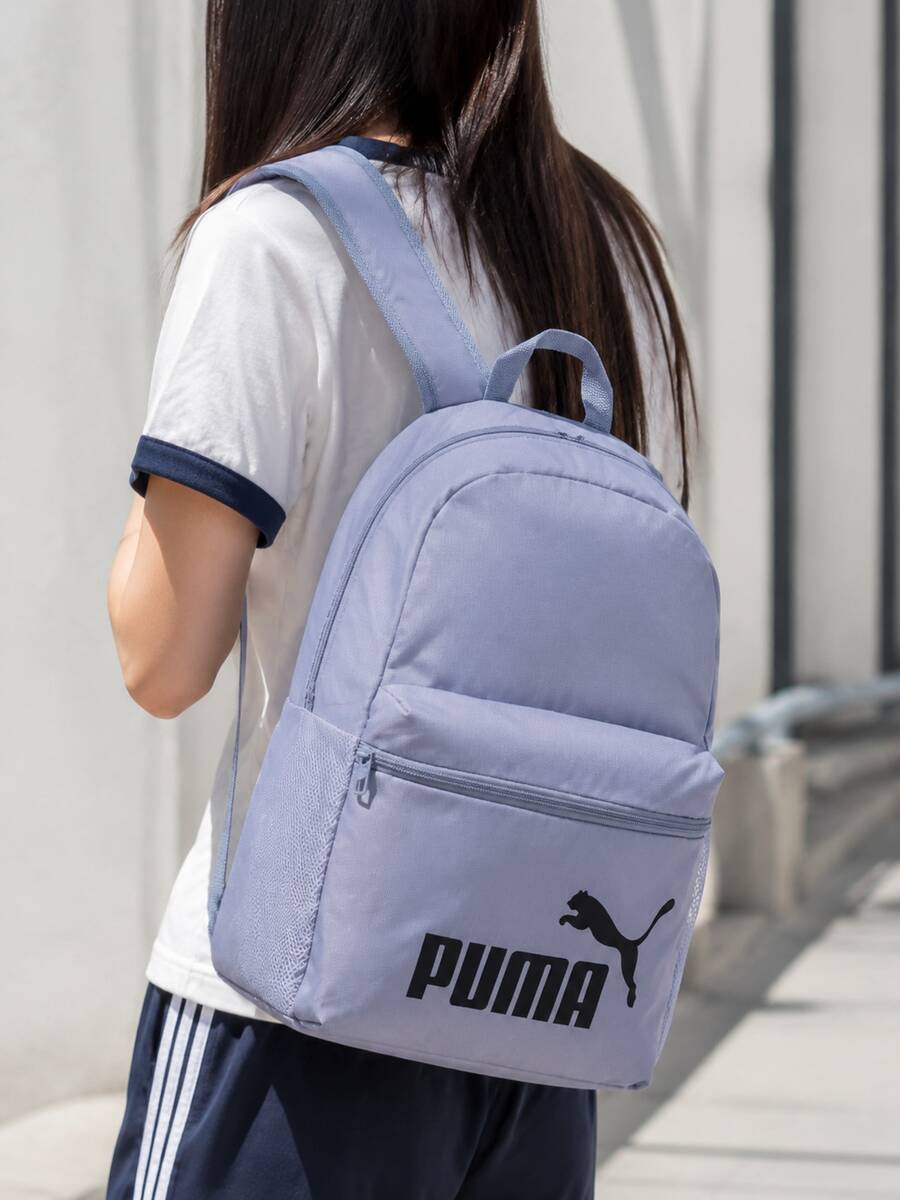 Unisex Outdoor Lightweight Backpack PUMA-PHASE-Backpack Student School Bag Laptop Commuter Bag 091164-31 - Grey - View 1