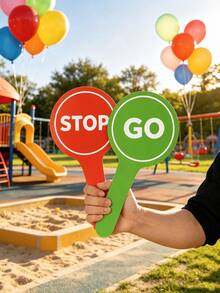 20/10/5/1pc STOP GO Handheld Sign, Red & Green Contrast Round Handheld Indicator, Minimalist Eye-Catching Printed Design, Lightweight & Easy To Grip, Classroom Interactive Game Prop, Team Building Activity Buzzer Paddle, Teaching Aid, Party Competition Sign, Thickened Foam Material Durable & Not Easily Broken, Suitable For Outdoor Games, Parent-Child Interaction, Classroom Teaching, Competition Scoring, Fun Interactive Auxiliary Tool, Home Essentials, Outdoor Garden Decor, Back To School, Home & Kitchen, Autumn Decor - Multicolor - View 4