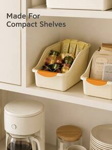 1pc Curved Design Storage Box - Heavy Duty Plastic Organizer, White Space-Saving Container, Suitable For Under Sink, Pantry And Cabinet Organization - For Cleaning Supplies, Household Essentials And Kitchen/Bathroom Storage, No Assembly Required - Multicolor - View 8