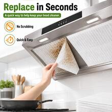 12/24/36/48pcs Self-Adhesive Range Hood Filter – Comes With Hook And Loop Strips. Made Of Polyester Fiber – No Need To Clean, Kitchen Exhaust Fan Oil-Absorbing Filter Cotton. Fits Most Range Hoods – Easy To Install, Durable, And Convenient For Maintenance. - A - View 1