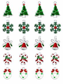 10/20pcs Christmas Enamel Charms For Jewelry Making, 5 Styles Double-Sided Pendants Keychain DIY For Jewelry Making Supplies - Charms - View 7