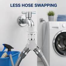 Y‑Shape Faucet Water Splitter, Two‑Way Hose Diverter With Individual Switch Valves, Universal Thread Leak‑Resistant Water Connector For Outdoor Garden Household Use - Multicolor - View 5