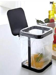 Mini Square Iron Trash Can, Kitchen And Living Room Countertop Flip-Top Trash Can, Suitable For Bedroom, Kitchen Countertop, Floor-Standing, Small Trash Can With Lid, Simple And Easy To Store - B - View 2