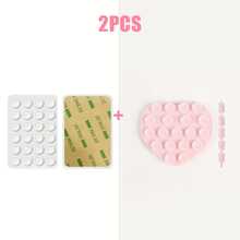 Korean Style Heart + Square Silicone Suction Cup Phone Sticker, Multi-Functional Silicone Suction Cup Compatible With All Apple And Android Phones, Great Gift For Girls - Multicolor - View 12