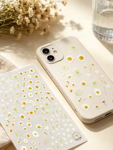 1PC/1Set, Phone Stickers, Stickers For Laptop, Stickers, Dried Daisy Floral Pattern, Self‑Adhesive Decorative Stickers, For Phone Case, Tablet, Daily Gadget Surface Ornament - CA-123 - View 2