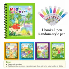 Refillable Water Pen Magic Water Painting Book, Reusable Princess Dream Theme Coloring Book, Paper And Plastic Material, Spiral Binding, Clean Drawing Activity Toy For Kids, Suitable For Travel, Birthday, Holiday Gifts - Multicolor - View 12