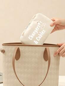Large‑Capacity Travel Digital Storage Bag, Water‑Resistant Multi‑Compartment Organizer For Cables, Chargers, Power Bank, Passport, Travel Home Use - Multicolor - View 2