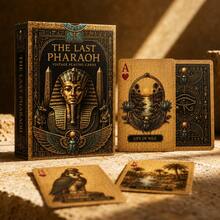 1pc Golden Dynasty Egyptian Theme Vintage Playing Cards, Gold Embossed Style, Collector Grade Cards, Ancient Egyptian Pharaoh Pattern, Creative Tabletop Game Cards, Party Game Gift - Multicolor - View 10
